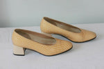 VINTAGE Escarpins PAUL DE LA GRANGE Cuir jaune Clair T36,5