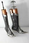 Bottes Pointues  FRU.IT Tout Cuir Noir et Argenté T36.5 TBE