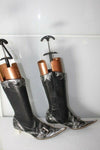 Bottes Pointues  FRU.IT Tout Cuir Noir et Argenté T36.5 TBE