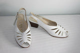 VINTAGE Escarpins HASLEY Tout  Cuir Blanc T36 (3.5)  TBE