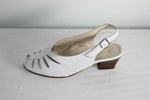 VINTAGE Escarpins HASLEY Tout  Cuir Blanc T36 (3.5)  TBE