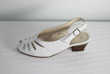 VINTAGE Escarpins HASLEY Tout  Cuir Blanc T36 (3.5)  TBE