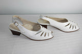 VINTAGE Escarpins HASLEY Tout  Cuir Blanc T36 (3.5)  TBE