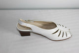 VINTAGE Escarpins HASLEY Tout  Cuir Blanc T36 (3.5)  TBE