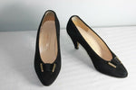 Escarpins VINTAGE J.METAYER En Daim Noir T35.5