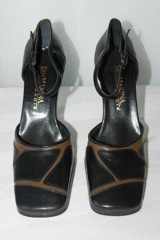 Escarpins SAN MARINA  Cuir Noir et Marron T 37  TTBE