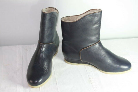 Boots Fourrées ELEFANTEN  Cuir Bleu Nuit T 35  TTBE