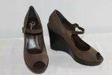 Escarpins BATA Cuir Taupe Talons  Compensés T 39  TTBE