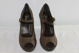 Escarpins BATA Cuir Taupe Talons  Compensés T 39  TTBE