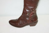 Bottes SAN MARINA  Cuir Marron et Cloutées T36  BE