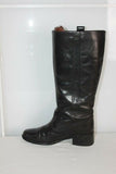 VINTAGE Bottes Cavalières Larges Tout  Cuir Noir T 6 (T 39 ) BE