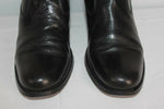 VINTAGE Bottes Cavalières Larges Tout  Cuir Noir T 6 (T 39 ) BE