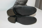 VINTAGE Bottes Cavalières Larges Tout  Cuir Noir T 6 (T 39 ) BE