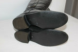 VINTAGE Bottes Cavalières Larges Tout  Cuir Noir T 6 (T 39 ) BE