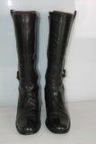VINTAGE Bottes Cavalières Larges Tout  Cuir Noir T 6 (T 39 ) BE