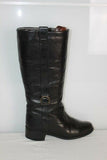 VINTAGE Bottes Cavalières Larges Tout  Cuir Noir T 6 (T 39 ) BE