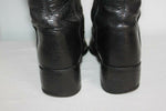 VINTAGE Bottes Cavalières Larges Tout  Cuir Noir T 6 (T 39 ) BE