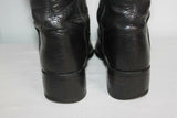 VINTAGE Bottes Cavalières Larges Tout  Cuir Noir T 6 (T 39 ) BE
