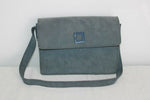 ARTHUR & ASTON Sac Cuir Rigide  Gris Bleu Bandoulière  TBE