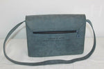 ARTHUR & ASTON Sac Cuir Rigide  Gris Bleu Bandoulière  TBE