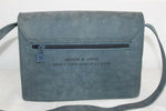 ARTHUR & ASTON Sac Cuir Rigide  Gris Bleu Bandoulière  TBE