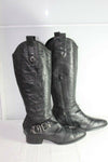 Bottes SAN MARINA Cuir Fripé Noir T 38 BE