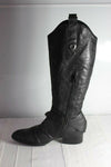 Bottes SAN MARINA Cuir Fripé Noir T 38 BE