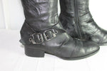 Bottes SAN MARINA Cuir Fripé Noir T 38 BE