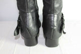 Bottes SAN MARINA Cuir Fripé Noir T 38 BE