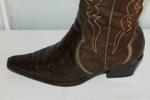 Bottes GINO VENTURI Cuir Marron  et Textile T 37 BE