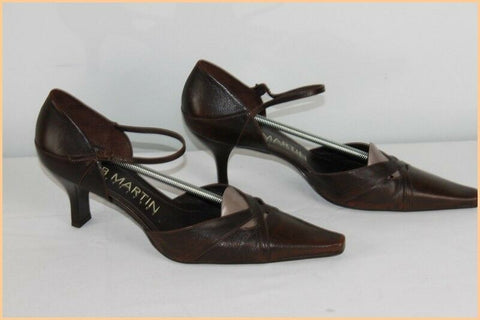 Escarpins JB MARTIN Cuir Marron Foncé T 41 TTBE