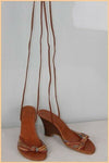 Escarpins ZARA Cuir marron Talons compensés T 37 TBE