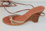 Escarpins ZARA Cuir marron Talons compensés T 37 TBE