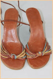 Escarpins ZARA Cuir marron Talons compensés T 37 TBE