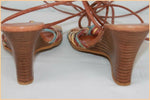Escarpins ZARA Cuir marron Talons compensés T 37 TBE