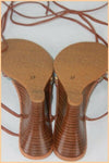 Escarpins ZARA Cuir marron Talons compensés T 37 TBE