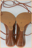 Escarpins ZARA Cuir marron Talons compensés T 37 TBE