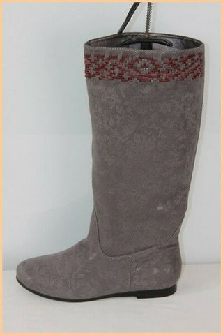 Bottes LOLLIPOPS Cuir et Textile Gris T 37 Etat Neuf