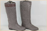 Bottes LOLLIPOPS Cuir et Textile Gris T 37 Etat Neuf