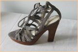 Escarpins Sandales 3 SUISSES Collection Cuir Gris T 38 TTBE