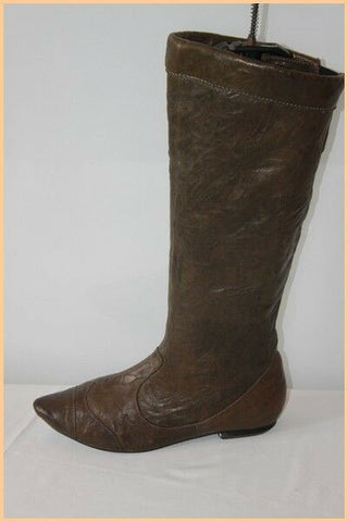 Bottes ONE STEP Tout Cuir Fripé  Marron Taupe T 36 BE