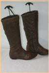 Bottes ONE STEP Tout Cuir Fripé  Marron Taupe T 36 BE