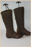 Bottes ONE STEP Tout Cuir Fripé  Marron Taupe T 36 BE