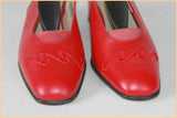 AGNES FLO Escarpins Ouverts Cuir rouge Vif T 40 TBE