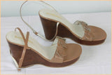 SAN MARINA Sandales Cuir Marron Talons Compensés T 39 TTBE