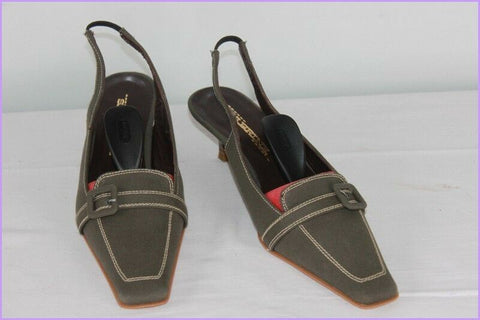 Escarpins Ouverts SABRINA Tissu Gris/Taupe T 37.5 TTBE