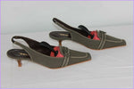 Escarpins Ouverts SABRINA Tissu Gris/Taupe T 37.5 TTBE