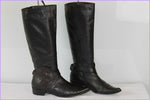 Bottes Pointues  BOCAGE Paris Cuir Noir Sangle Cheville T 39 TBE