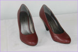 Escarpins LA REDOUTE CREATION Simili Cuir Bordeaux T 35 TBE