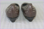 Escarpins LANCASTER Paris Cuir Taupe Clouté T 37 Etat Neuf
